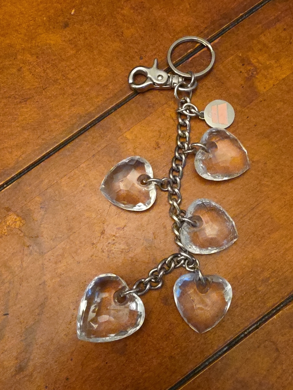 KATHY VAN ZEELAND Crystal Heart Charm Keychain - Clear